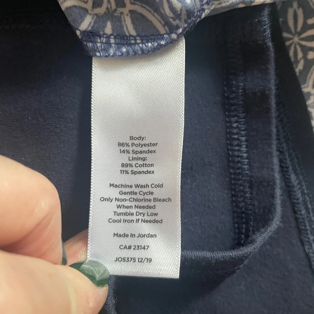 T By Talbots‎ Wrap Skort P Blue White Geometric Print Shorts Pockets Drawstring - Picture 9 of 10
